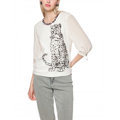 Marccain Sports - AS 5502 J28 - Blouseshirt met luipaard print 